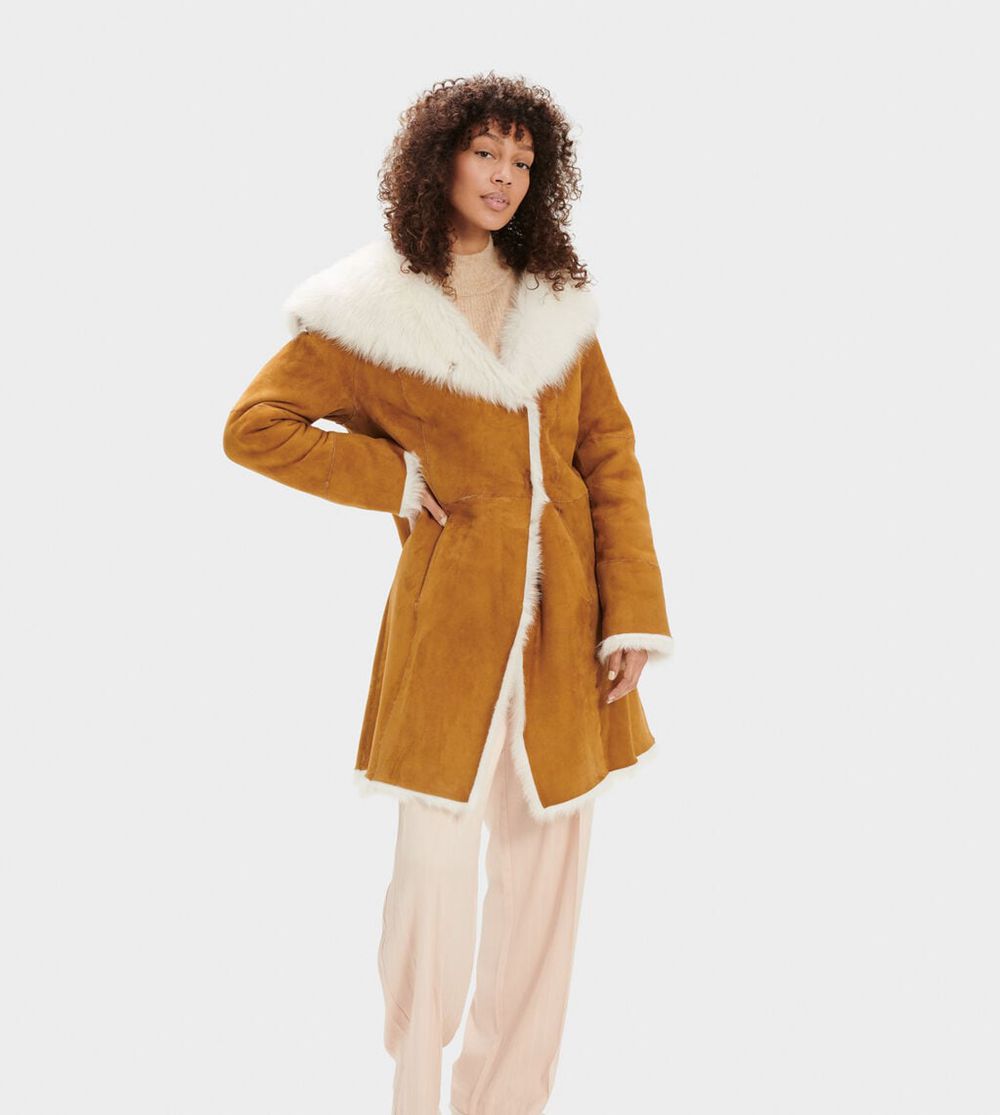 Ugg Coat Womens - Ugg Toscana Shearling Brown - 893JBXUOK